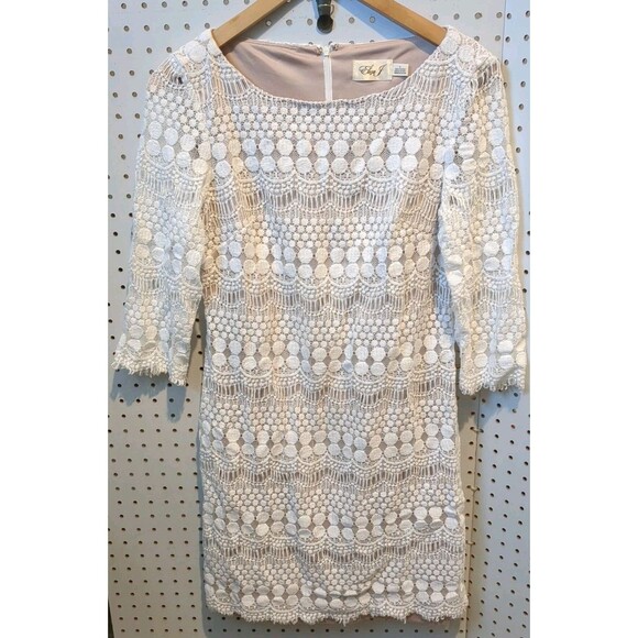 Eliza j Dress Size 4 White Lace - Picture 1 of 5